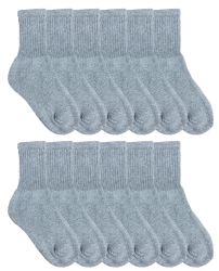 240 Pairs Yacht & Smith Kids Cotton Crew Socks Gray Size 6-8 - Kids Socks for Homeless and Charity