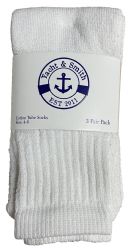 12 Units of Yacht & Smith Kids White Solid Tube Socks Size 4-6 - Boys Crew Sock