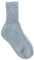 Yacht & Smith Kid's Cotton Terry Cushioned Gray Crew Socks