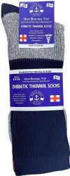 12 Pairs Yacht & Smith Thermal Diabetic Crew Socks For Women, Marled, Ringspun Cotton, Seamless Toe, Loose Top - Women's Diabetic Socks