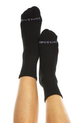 120 Wholesale Yacht & Smith Womens Loose Fit Gripper Bottom NoN-Skid Slipper Socks ,yoga, Trampoline Socks Solid Black, Size 9-11