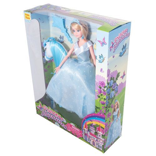 18 Wholesale Princess Adventures Doll With Horse - 5 Piece Set