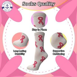 60 Wholesale Pink Ribbon Breast Cancer Awareness Ankle/crew Socks For Women (assorted Crew C, 60)