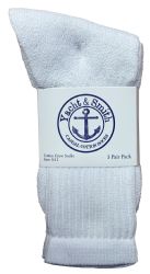 24 Wholesale Yacht & Smith Women's Cotton Crew Socks White Size 9-11
