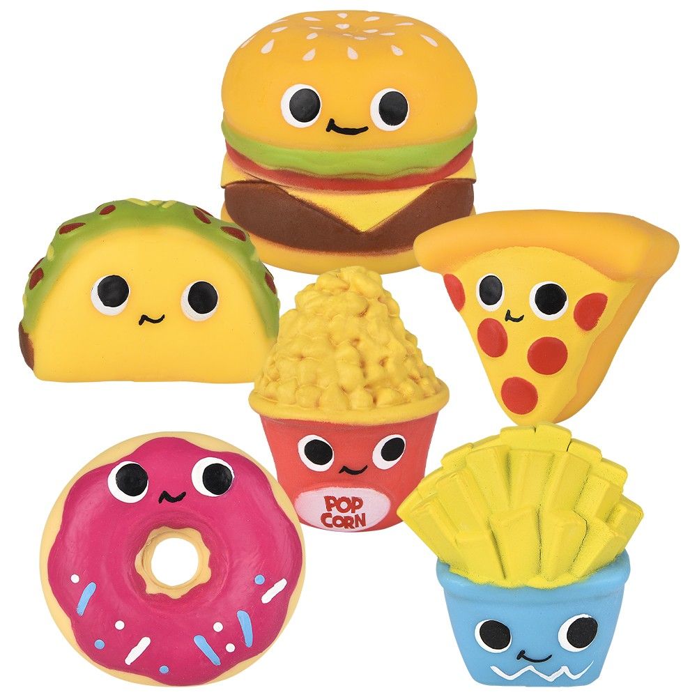 144 pieces 3" Squish And Stretch Fast Food - Slime & Squishees
