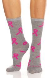 12 Pairs Yacht & Smith Women's Assorted Colored Breast Cancer Awareness Crew Socks Size 9-11 - Breast Cancer Awareness Socks
