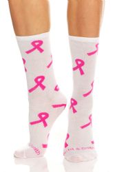 12 Pairs Yacht & Smith Women's Assorted Colored Breast Cancer Awareness Crew Socks Size 9-11 - Breast Cancer Awareness Socks