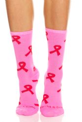 12 Pairs Yacht & Smith Women's Assorted Colored Breast Cancer Awareness Crew Socks Size 9-11 - Breast Cancer Awareness Socks