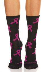 12 Pairs Yacht & Smith Women's Assorted Colored Breast Cancer Awareness Crew Socks Size 9-11 - Breast Cancer Awareness Socks