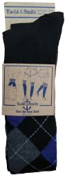 24 Wholesale Yacht & Smith Womens Over The Knee Referee Thigh High Boot Socks Argyle Print