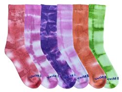 24 Wholesale Yacht & Smith Womens Ring Spun Cotton Tie Dye Crew Socks Size 9-11 Super Soft Arch Support