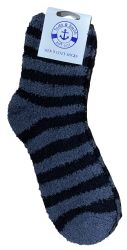 60 Pairs Yacht & Smith Men's Warm Cozy Fuzzy Socks, Stripe Pattern Size 10-13 - Men's Fuzzy Socks