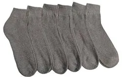Yacht & Smith Men's Loose Fit NoN-Binding Soft Cotton Diabetic Gray Quarter Ankle Socks Size 10-13
