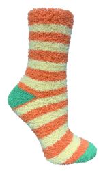 Yacht & Smith Women's Fuzzy Snuggle Socks , Size 9-11 Comfort Socks Assorted Stripes