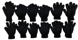 12 Wholesale Yacht & Smith Unisex Black Magic Gloves