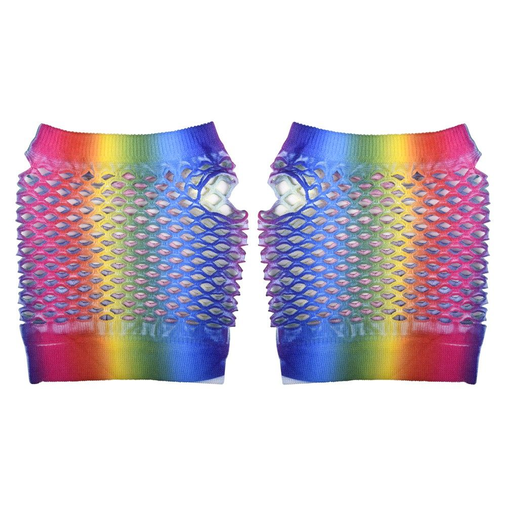 600 pieces Rainbow Fishnet Fingerless Wrist Glove - Store