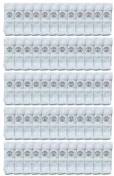 Yacht & Smith Men's 28 Inch Cotton Tube Sock Solid White Size 10-13