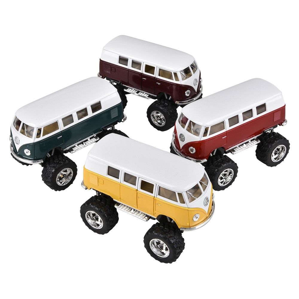 96 pieces 5" DiE-Cast Pull Back Big Wheel Vw Bus - Car, Planes, Trains & Bikes