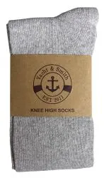 Yacht & Smith Girl's Gray Knee High Socks