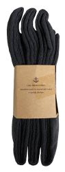 Yacht & Smith Girls Black Knee High Socks , 90% Cotton Size 6-8