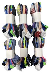 120 Pairs Assorted Pack Of Womens Low Cut Printed Ankle Socks. - Womens Ankle Sock