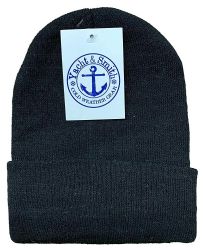 36 Pieces Yacht & Smith Unisex Winter Warm Beanie Hats In Solid Black - Winter Beanie Hats
