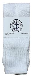 24 Pairs Yacht & Smith Kids 17 Inch Cotton Tube Socks Solid White Size 6-8 - Boys Tube Socks