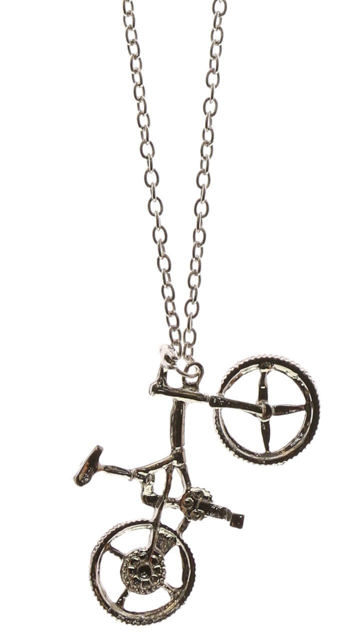 60 Wholesale Silver Tone Bicycle Charm Necklace