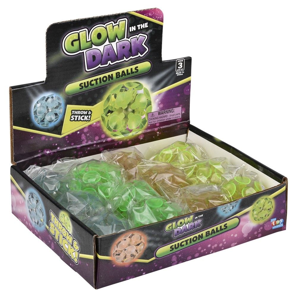 288 pieces 2" Glow In Dark Suction Balls - Glow in the Dark