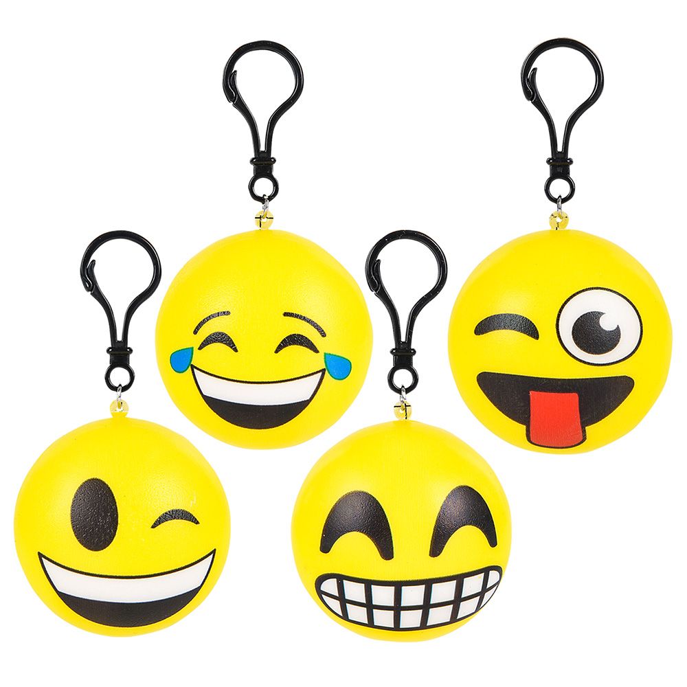 288 pieces 2.75" Emoticon Squish Backpack Clip 24/display - Slime & Squishees