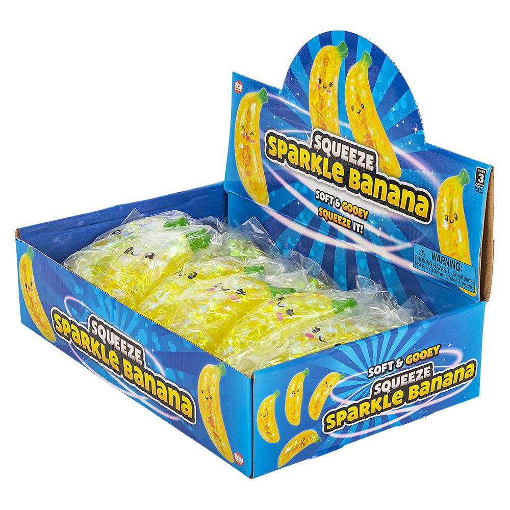 72 pieces 5.5" Squeeze Sparkle Banana - Slime & Squishees