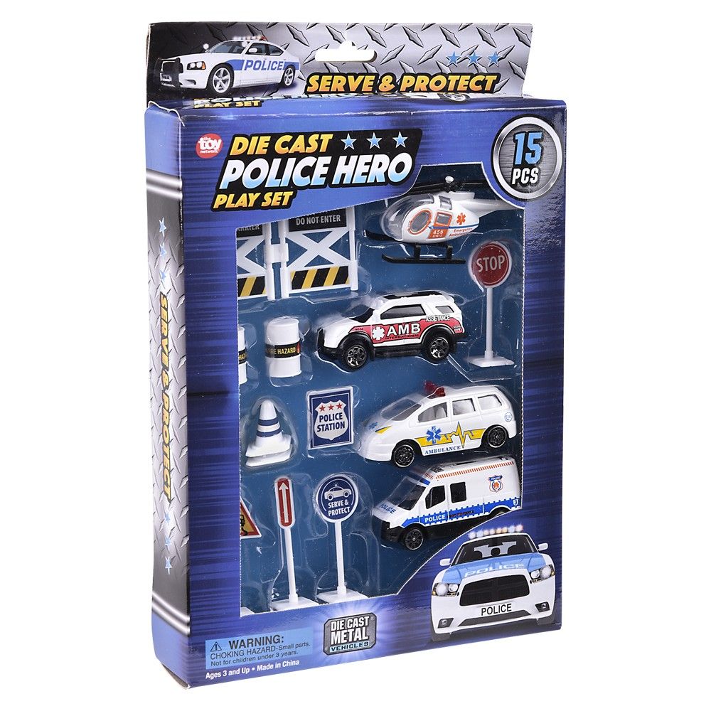24 of 15pc DiE-Cast Police Play Set