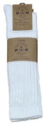 6 Wholesale Yacht & Smith Womens Cotton Extra Heavy Slouch Socks, Boot Sock Solid White