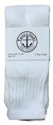 24 Wholesale Yacht & Smith Kids 12 Inch Cotton Tube Socks Solid White Size 6-8