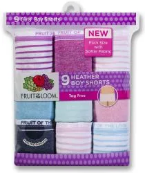 Girls Fruit Of The Loom Boy Shorts Underwear Briefs And Panty Assorted Sizes 4-14