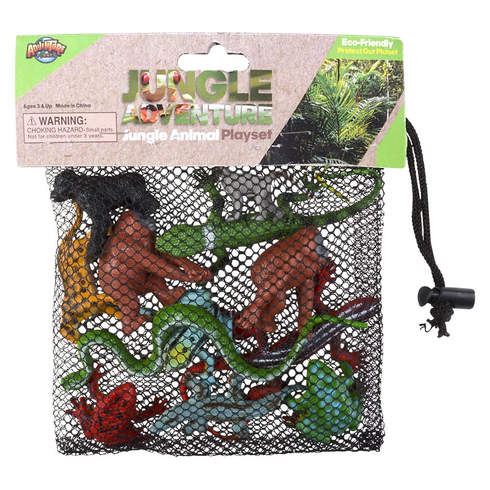 72 pieces of 12pc Jungle Mesh Bag Play Set