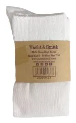 Yacht & Smith Womens Knee High Socks, Solid White 90% Cotton Size 9-11