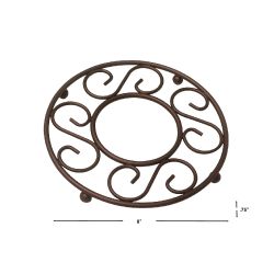 12 Pieces Scroll Collection Steel Trivet, Bronze - Coasters & Trivets