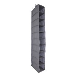 12 Wholesale Home Basics 600D Polyester 10 Shelf Closet Organizer, Grey