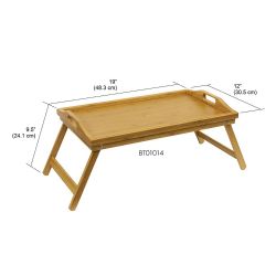 6 Wholesale Home Basics Multi-Purpose Folding Bamboo Bed Tray with Cut-out Handles