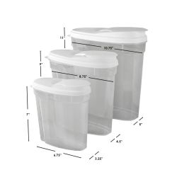 12 Wholesale Home Basics 3 Piece Plastic Containers