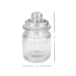 48 Wholesale Home Basics Multi-Purpose 8 oz. Rippled Glass Mini Pantry Storage Jar with Dome Lid, Clear
