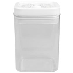 6 Wholesale Home Basics 1.7 Liter Twist 'N Lock Air-Tight Square Plastic Canister, White