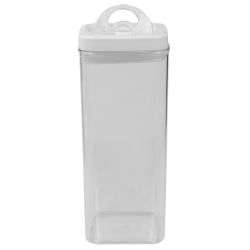 6 Wholesale Home Basics 3.1 Liter Twist 'N Lock Air-Tight Square Plastic Canister, White