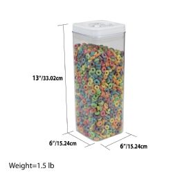 6 Wholesale Home Basics 3.1 Liter Twist 'N Lock Air-Tight Square Plastic Canister, White