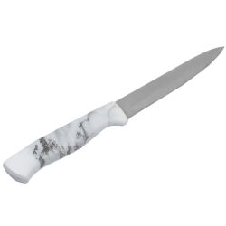 24 Wholesale Home Basics Marble Collection 5" Utility Knife, White