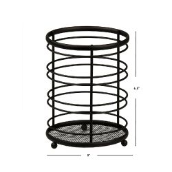 12 Wholesale Home Basics Wire Collection Cutlery Holder with Mesh Bottom and Non-Skid Feet, Black