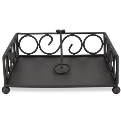 12 Wholesale Home Basics Scroll Collection Flat Napkin Holder with Weighted Pivoting Arm, Black