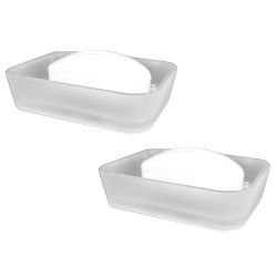 12 Pieces Home Basics Frosted Rubberized Plastic Soap Dish - Soap Dishes & Soap Dispensers
