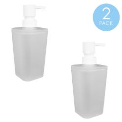 12 Pieces Home Basics Frosted Rubberized Plastic  10 Oz. Hand Soap Dispenser With Plastic Pump - Soap Dishes & Soap Dispensers